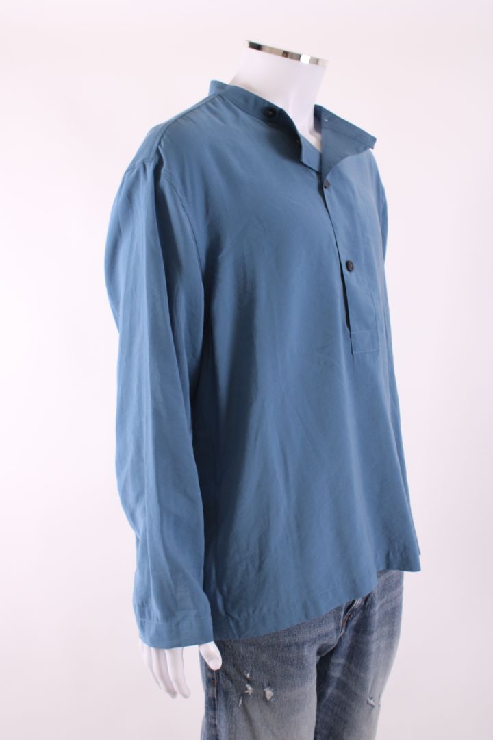 Emporio Armani 3/4 Button Side Zip Shirt Blue L