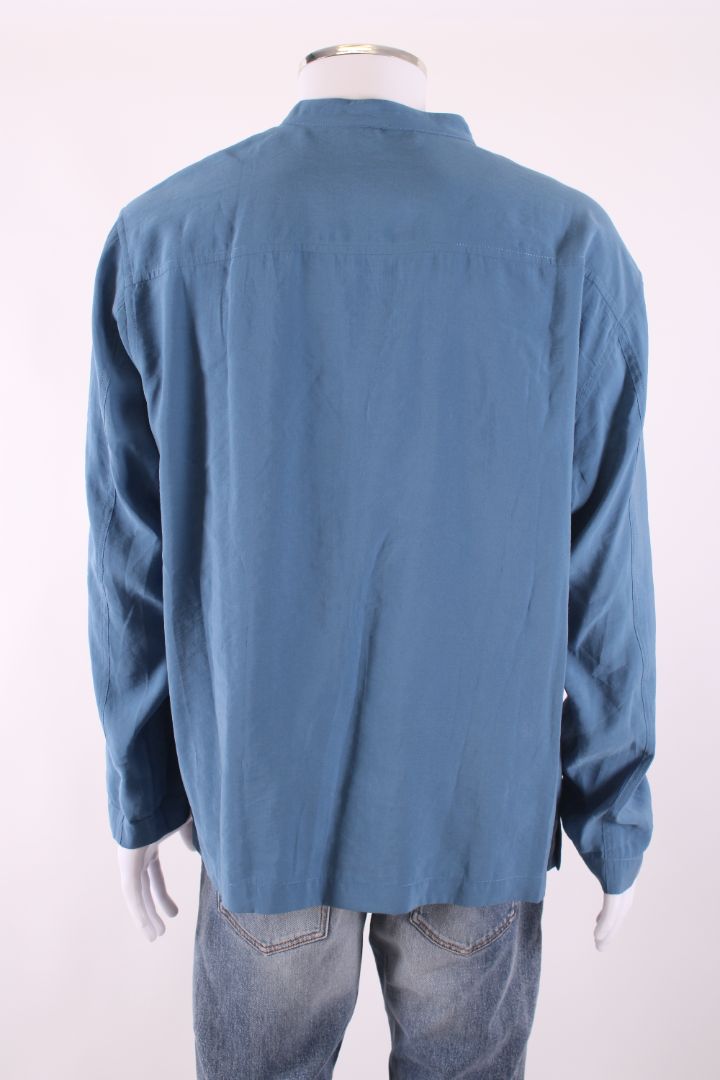 Emporio Armani 3/4 Button Side Zip Shirt Blue L