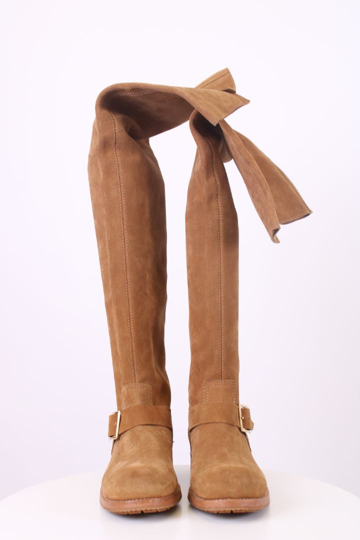 Jimmy Choo Suede flat knee high boots Light brown 39