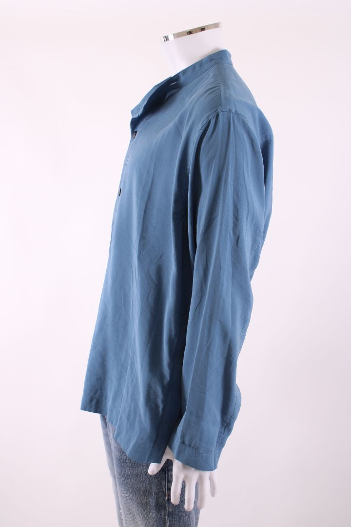 Emporio Armani 3/4 Button Side Zip Shirt Blue L