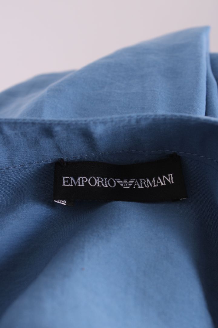 Emporio Armani 3/4 Button Side Zip Shirt Blue L
