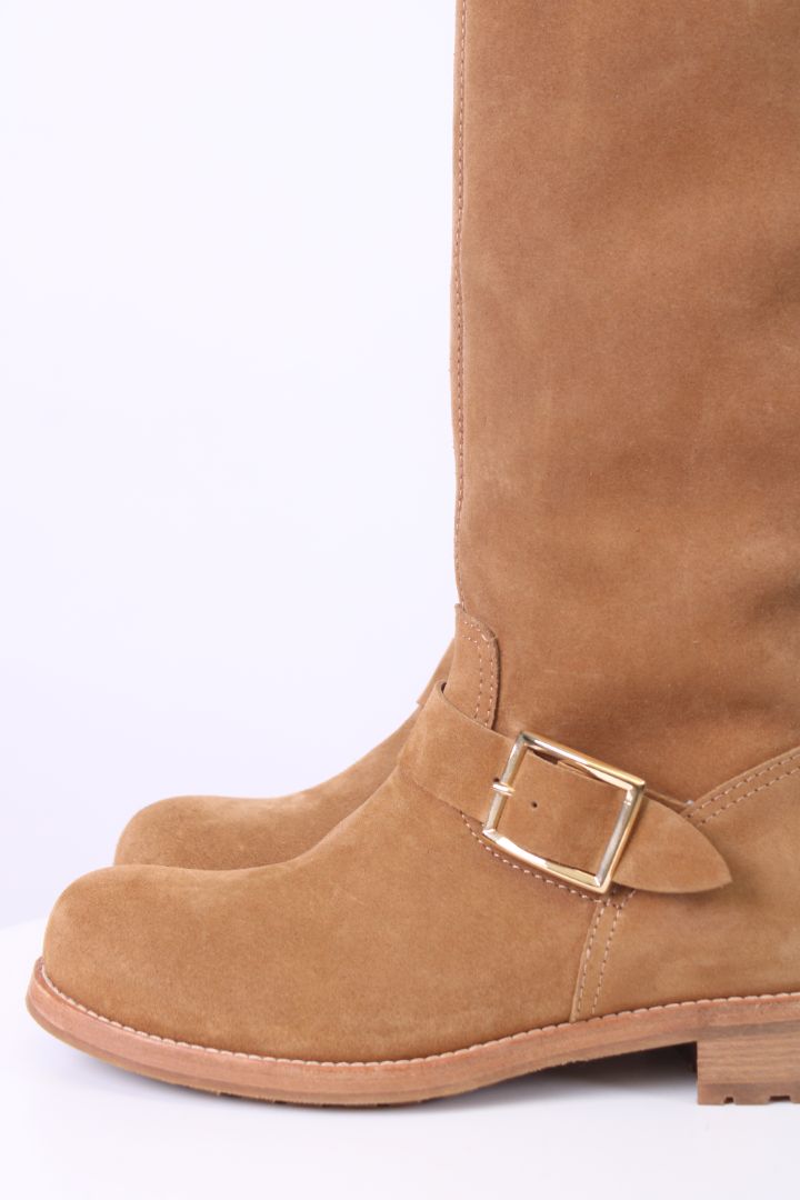 Jimmy Choo Suede flat knee high boots Light brown 39