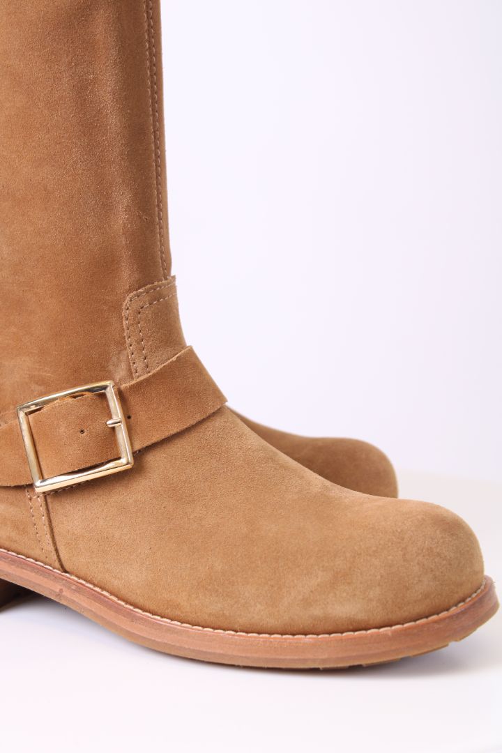 Jimmy Choo Suede flat knee high boots Light brown 39