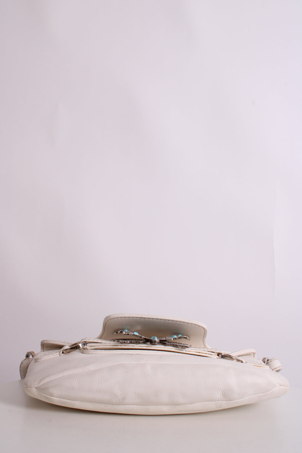 Valentino Butterfly Embellished Leather small bag Cream
