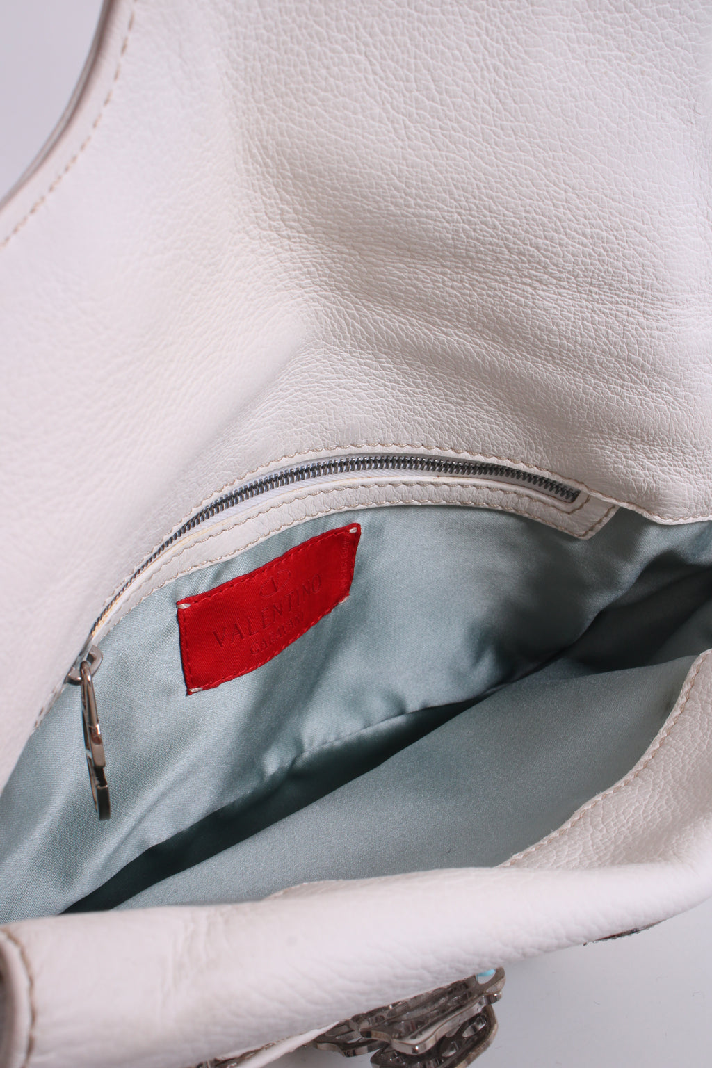 Valentino Butterfly Embellished Leather small bag Cream