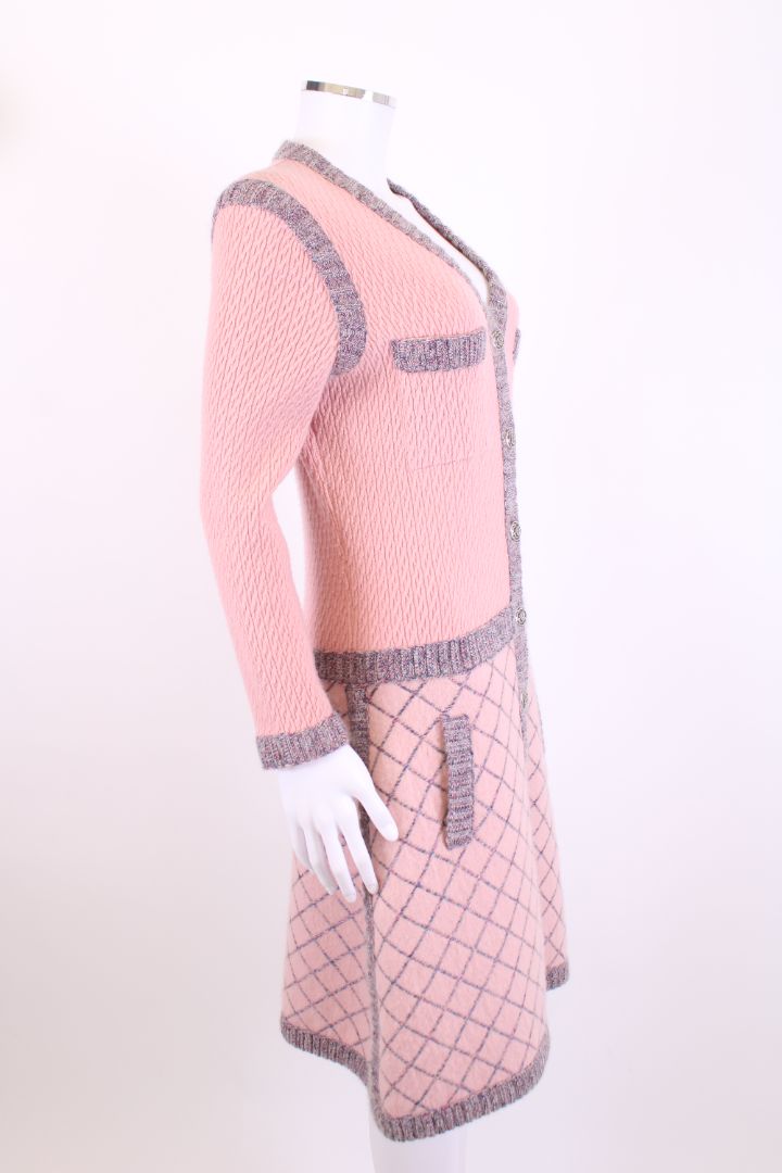 Chanel 2015 Runway Pink Cashmere Camellia Dress Pink S