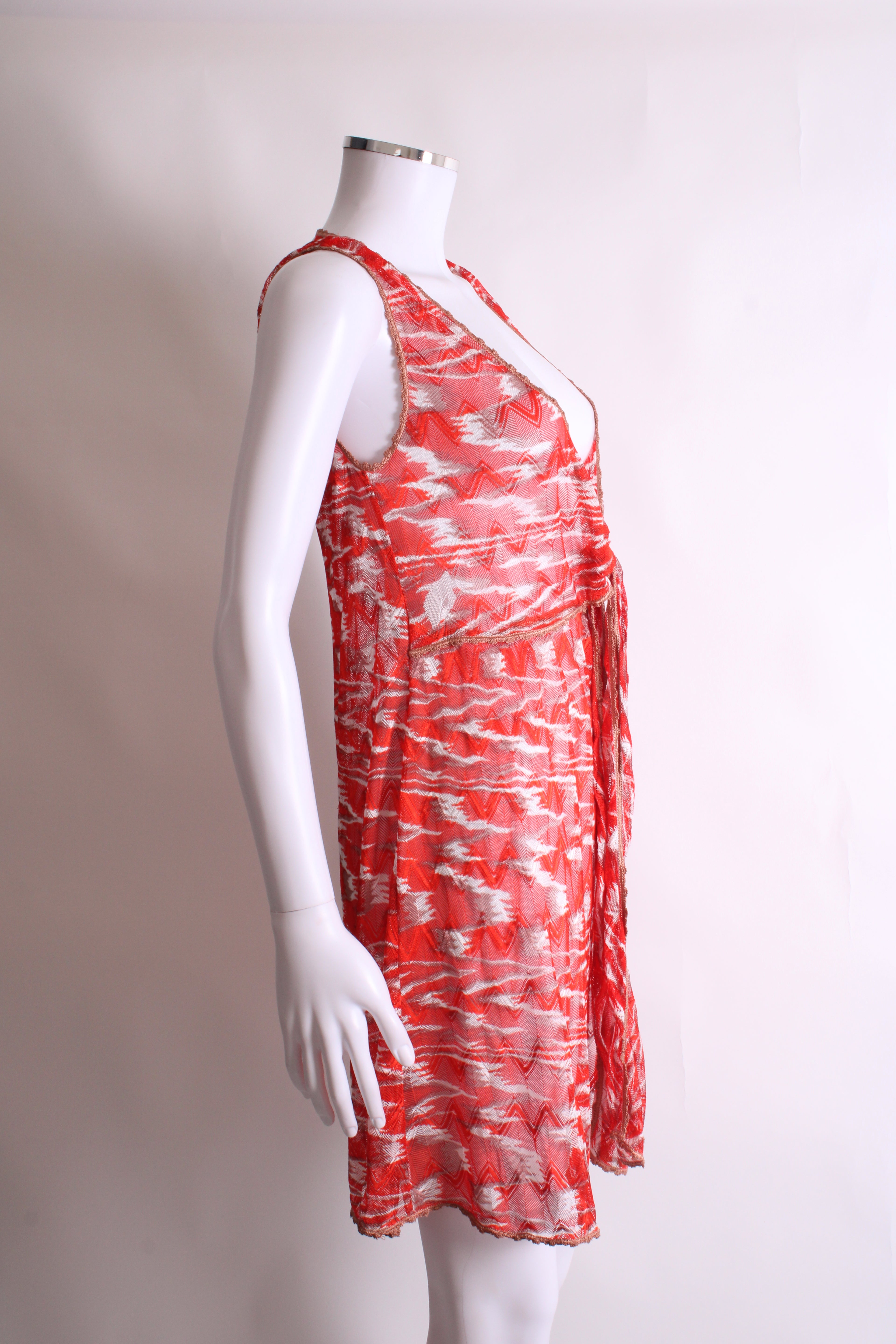 Missoni Mare S/S Knit Tunic Dress Red/ White 12