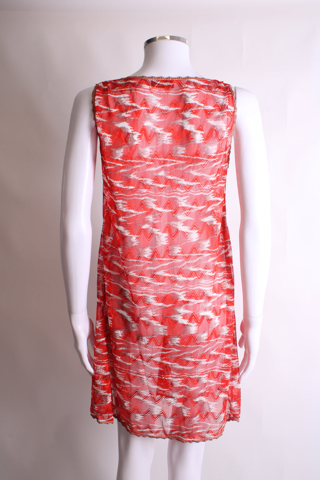 Missoni Mare S/S Knit Tunic Dress Red/ White 12