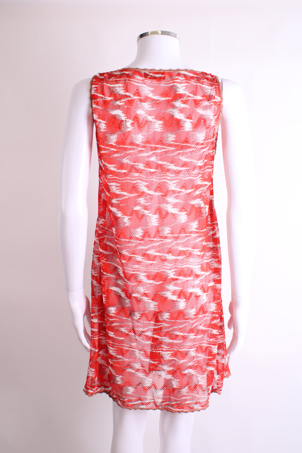 Missoni Mare S/S Knit Tunic Dress Red/ White 12