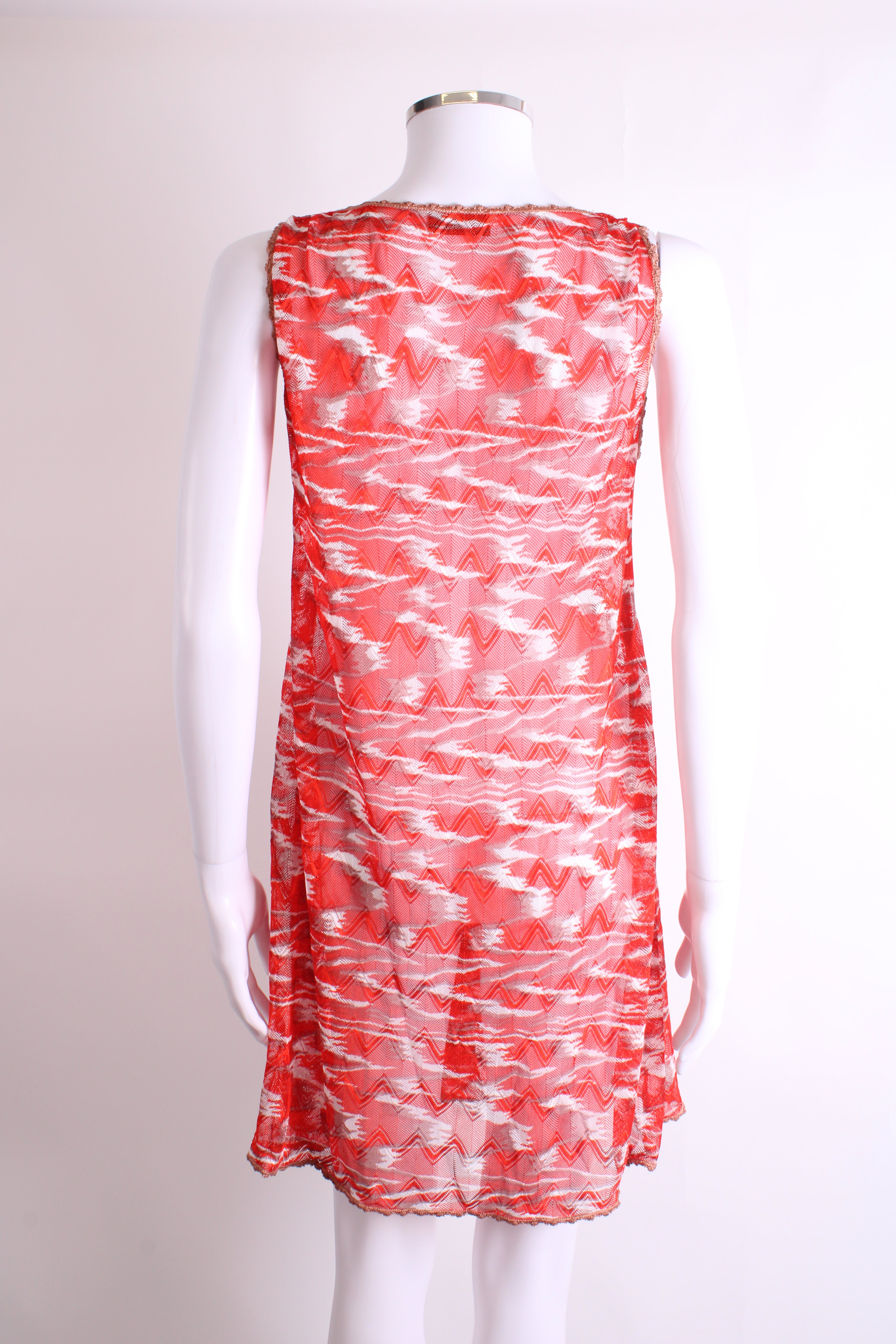 Missoni Mare S/S Knit Tunic Dress Red/ White 12