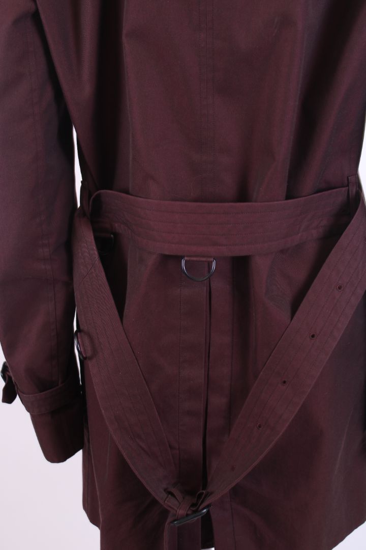Burberry Detachable Collar Trench Coat Plum S