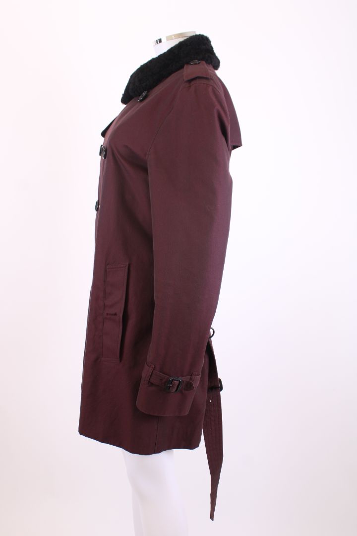 Burberry Detachable Collar Trench Coat Plum S