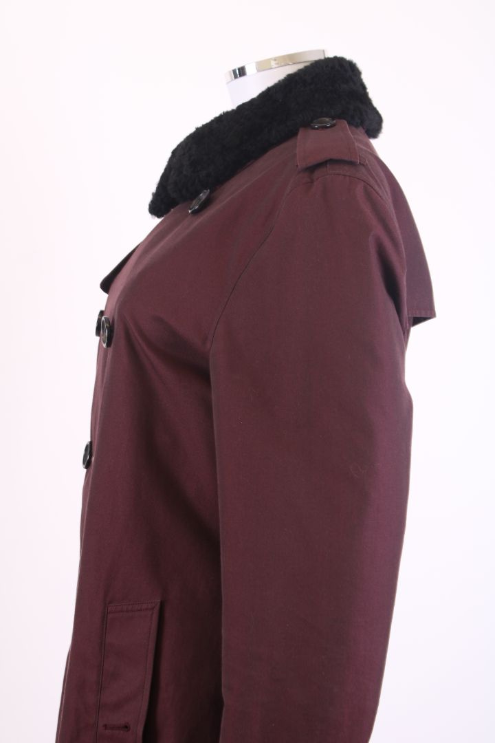 Burberry Detachable Collar Trench Coat Plum S