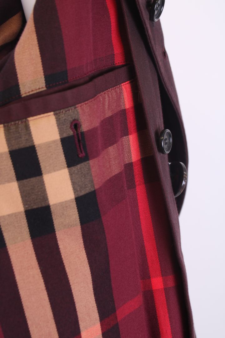 Burberry Detachable Collar Trench Coat Plum S