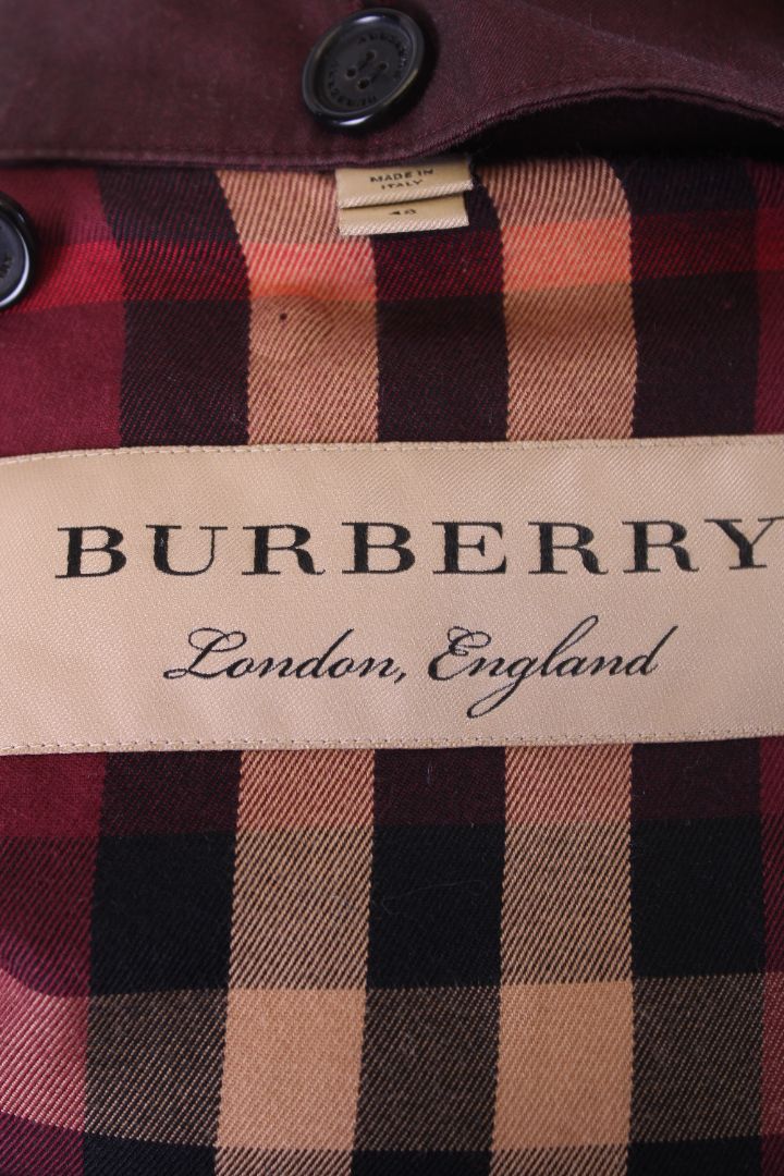 Burberry Detachable Collar Trench Coat Plum S