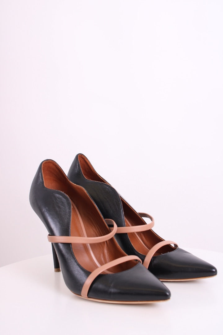 Malone Souliers Maureen Mule Heels Black/ Tan