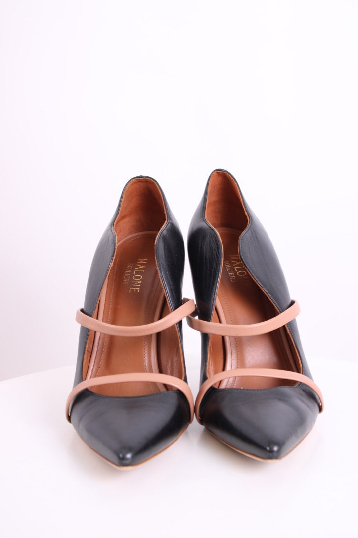 Malone Souliers Maureen Mule Heels Black/ Tan