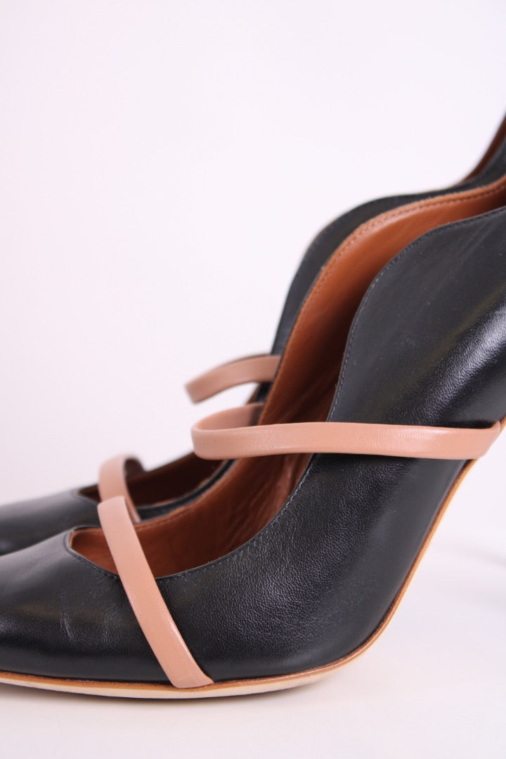 Malone Souliers Maureen Mule Heels Black/ Tan