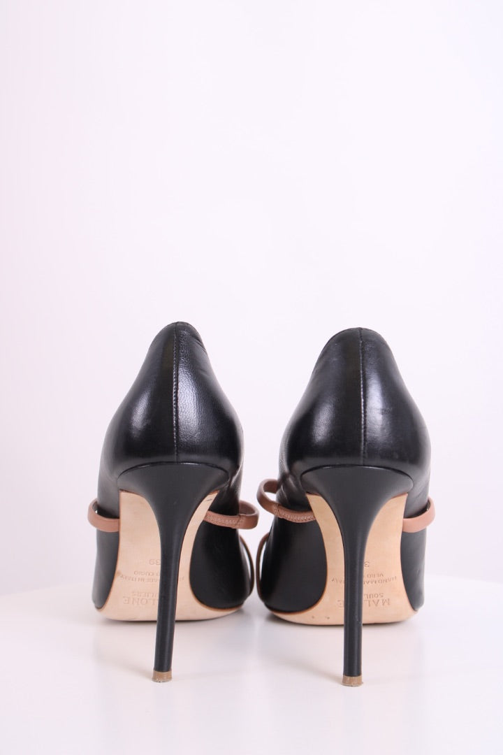 Malone Souliers Maureen Mule Heels Black/ Tan