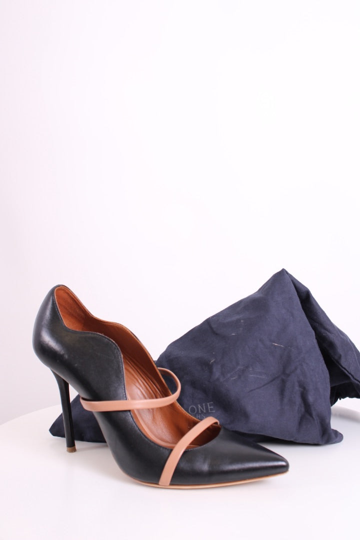 Malone Souliers Maureen Mule Heels Black/ Tan