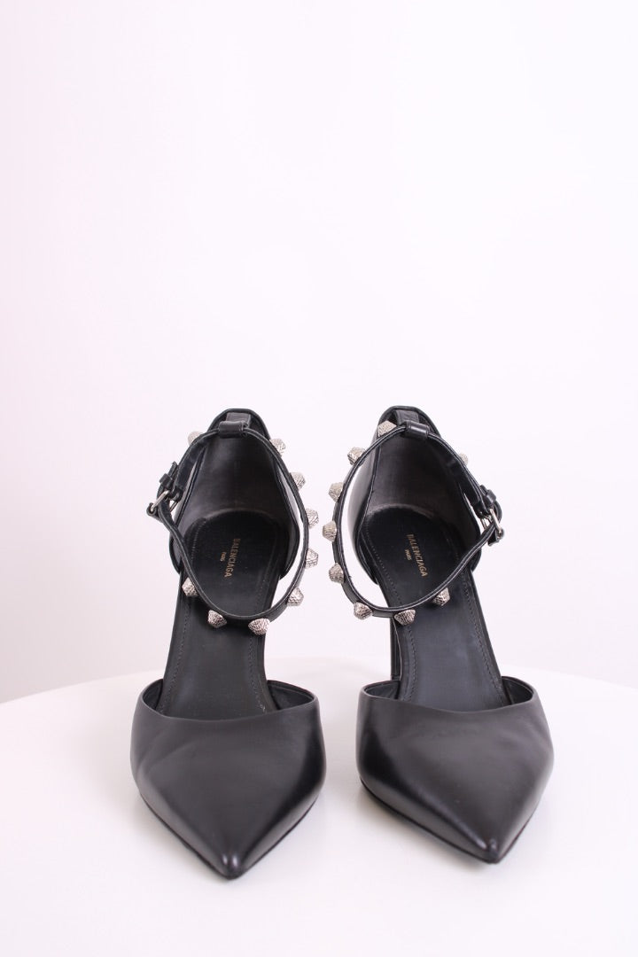 Balenciaga Studded Strap Heels Black 39