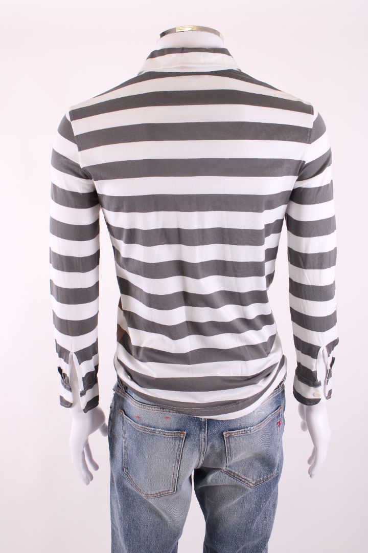 Missoni L/S Stripe Polo Top Mustard/ Grey XS