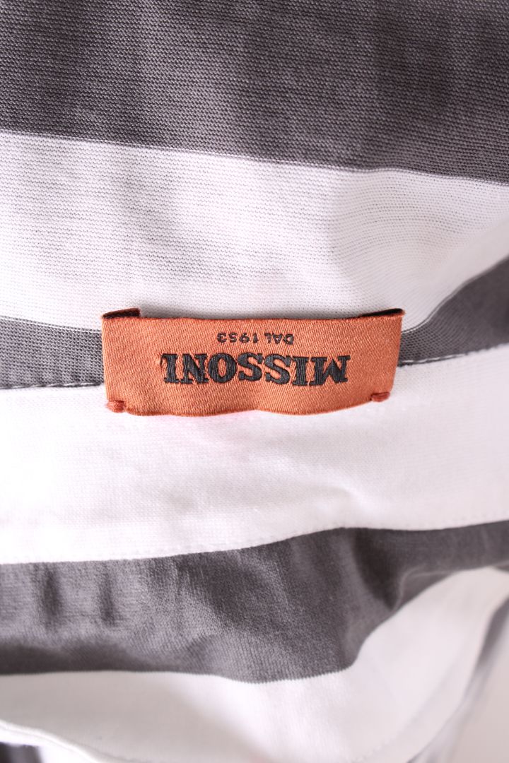 Missoni L/S Stripe Polo Top Mustard/ Grey XS