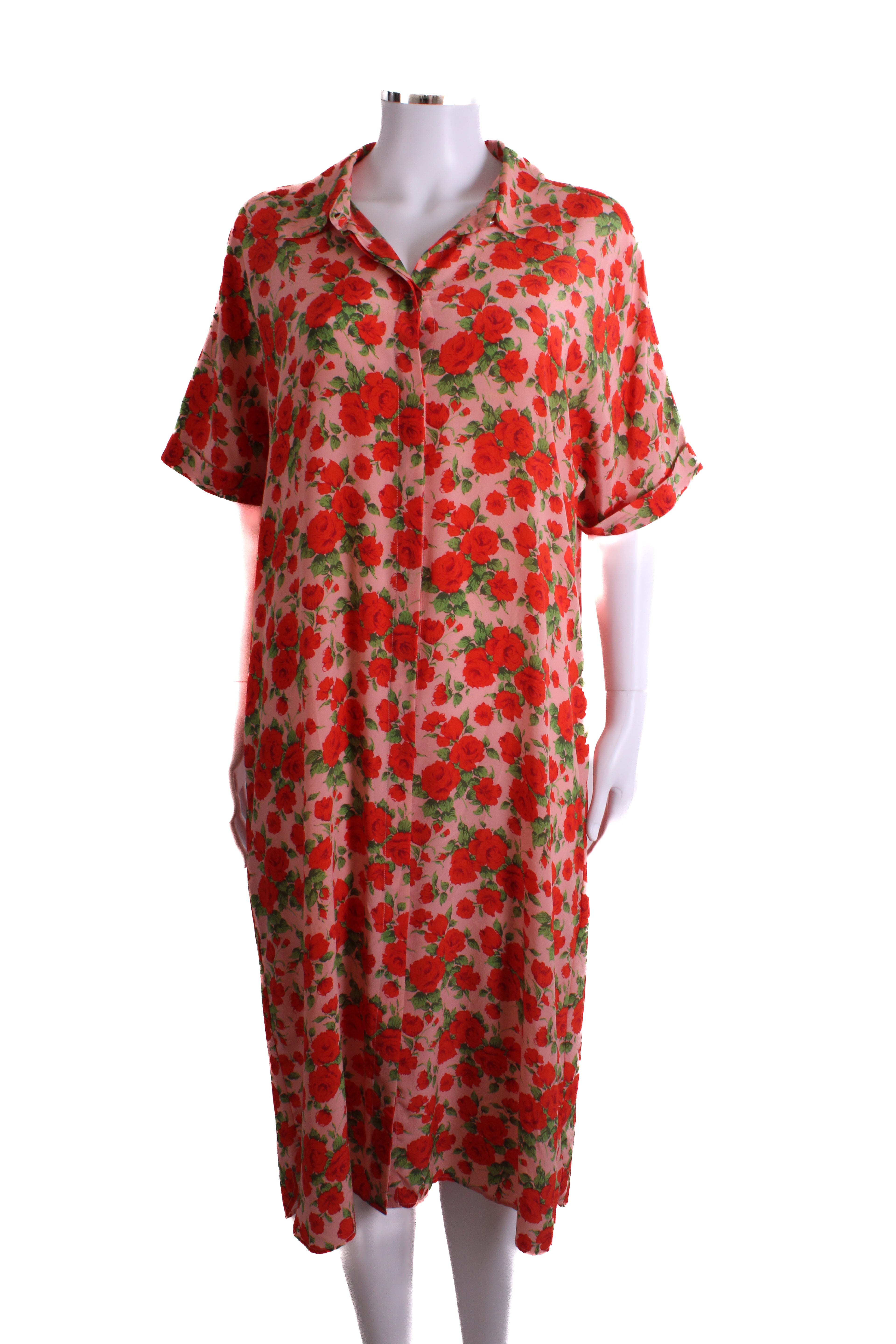 Really Wild London S/S Rose Print Tunic Pink/ Red 14