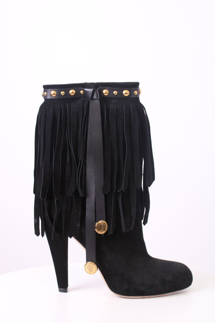 Gucci Fringe Ankle Boots Black 39