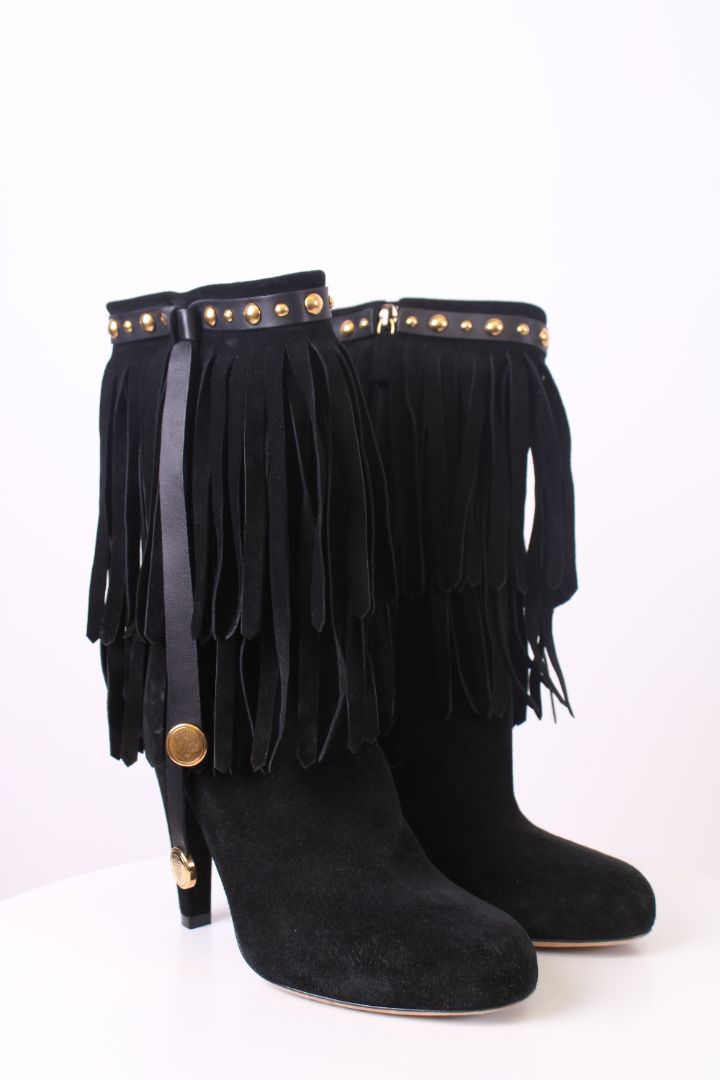 Gucci Fringe Ankle Boots Black 39