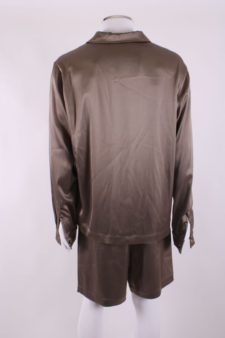 Nanushka L/S Satin Shirt/ Short Co-ord Bronze L/M