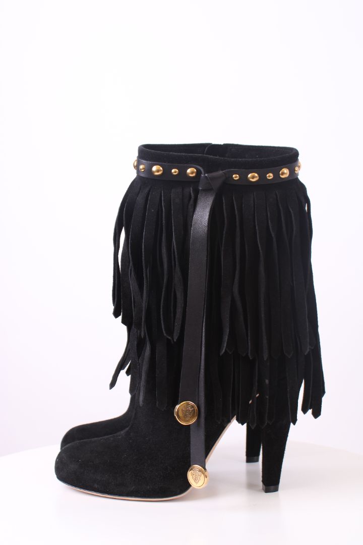 Gucci Fringe Ankle Boots Black 39