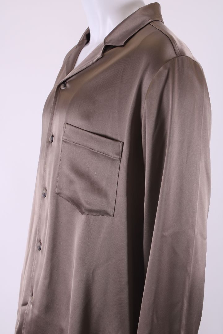 Nanushka L/S Satin Shirt/ Short Co-ord Bronze L/M
