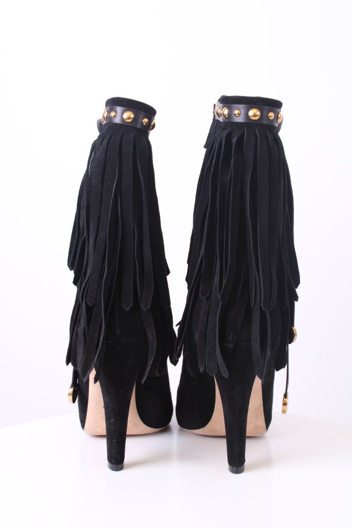 Gucci Fringe Ankle Boots Black 39