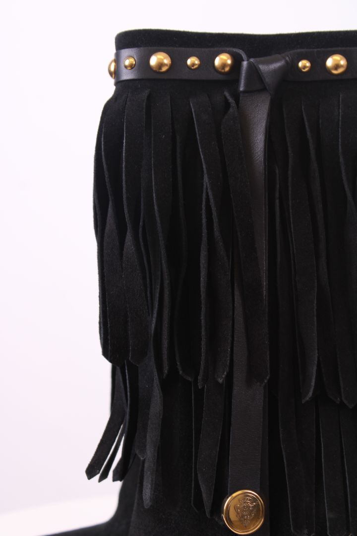 Gucci Fringe Ankle Boots Black 39