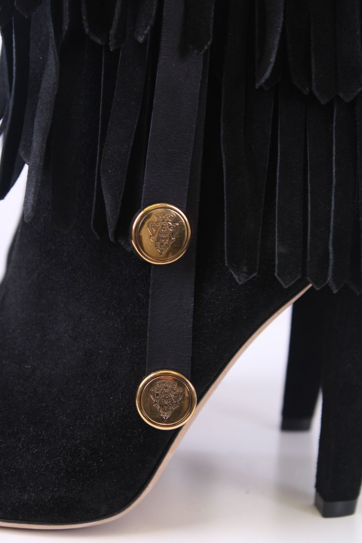Gucci Fringe Ankle Boots Black 39