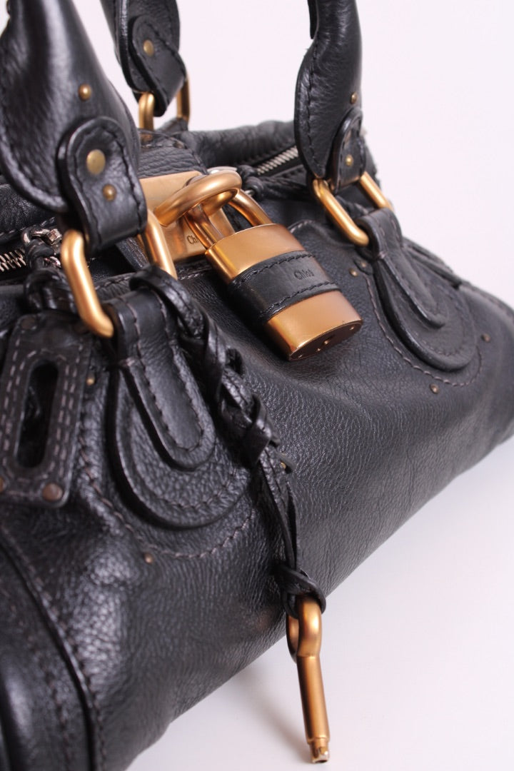 Chloe Paddington Leather Shoulder Bag Black