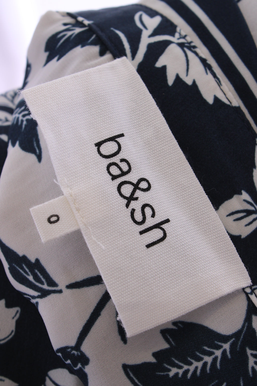 BA&SH L/S Vine Print Dress White/ Navy 6