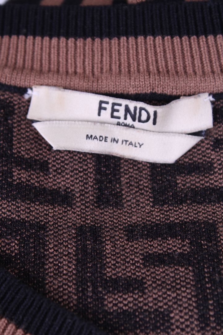 Fendi S/S FF Logo Jumper Tan/ Black M