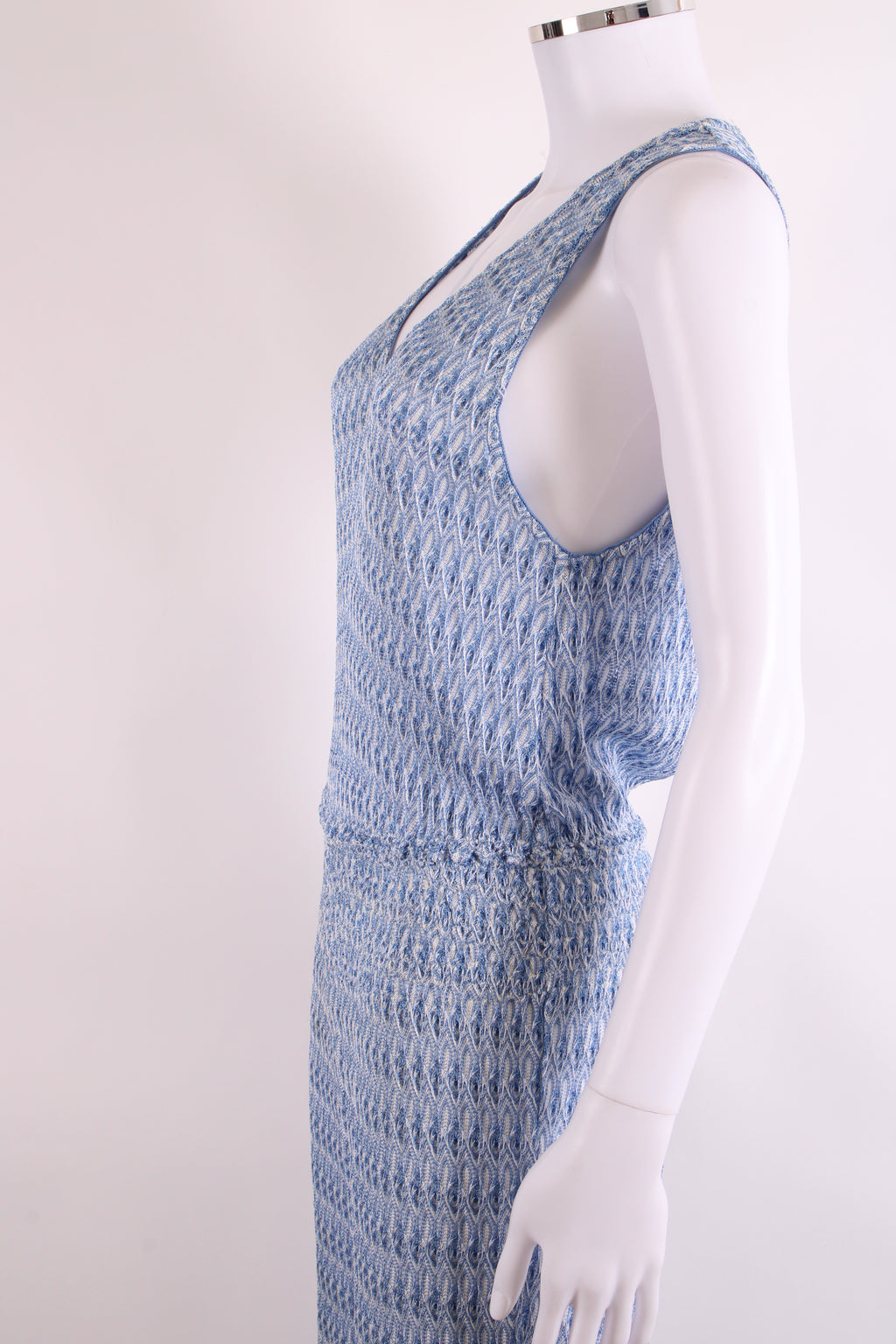 Missoni Halter Neck Jumpsuit Blue/ White 12