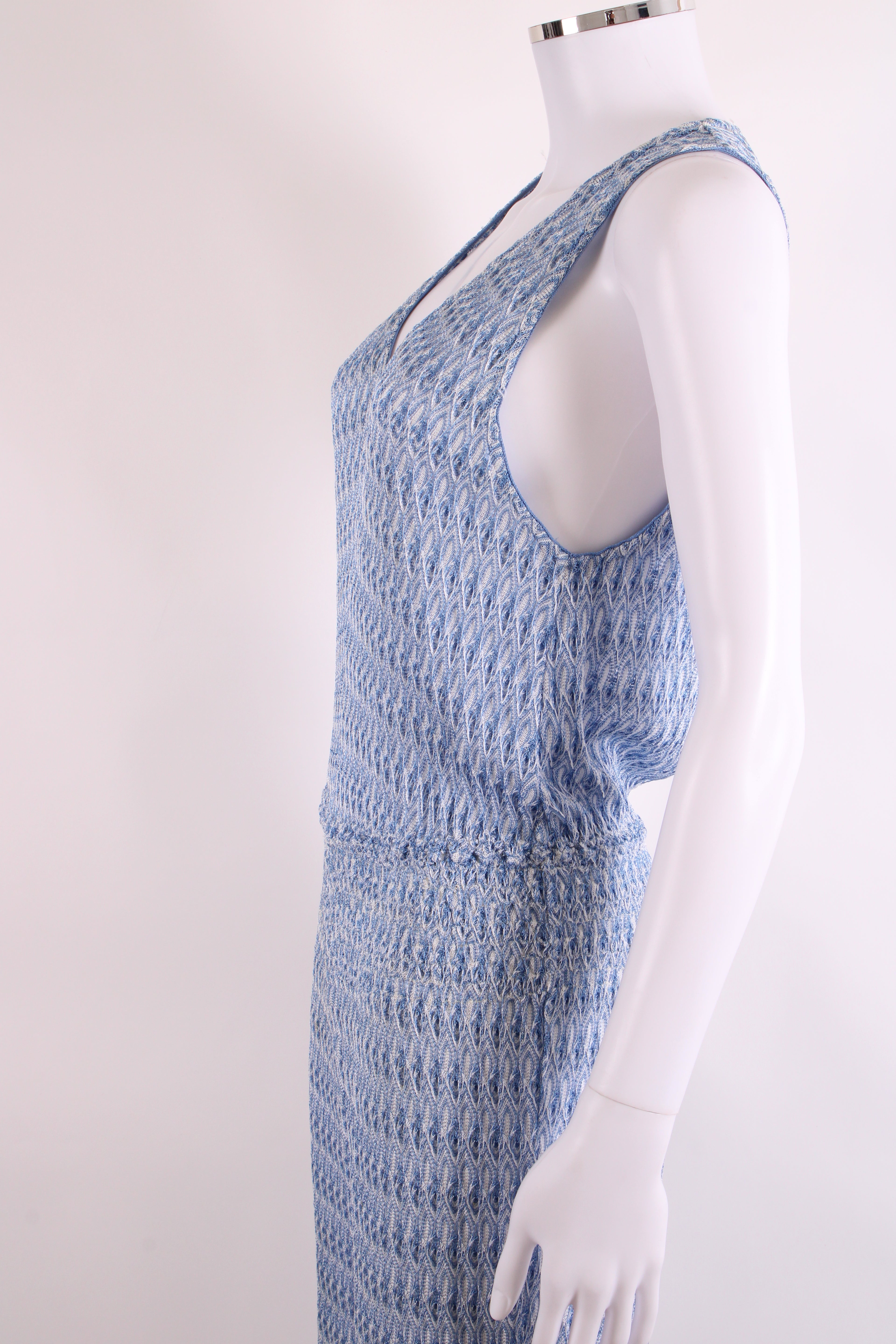 Missoni Halter Neck Jumpsuit Blue/ White 12