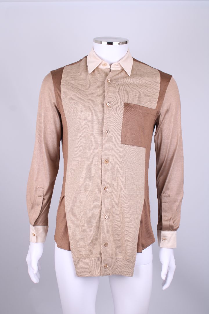 Burberry Mixed Media Shirt Camel S