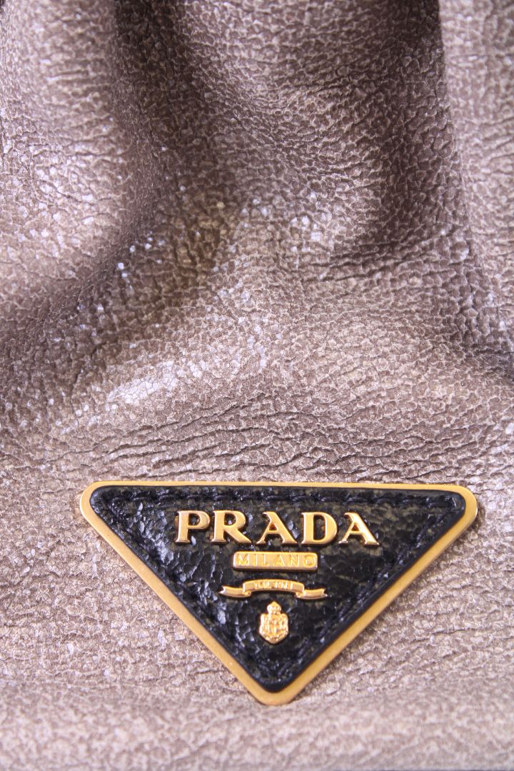 Prada Craquele Studded Gold/ Black