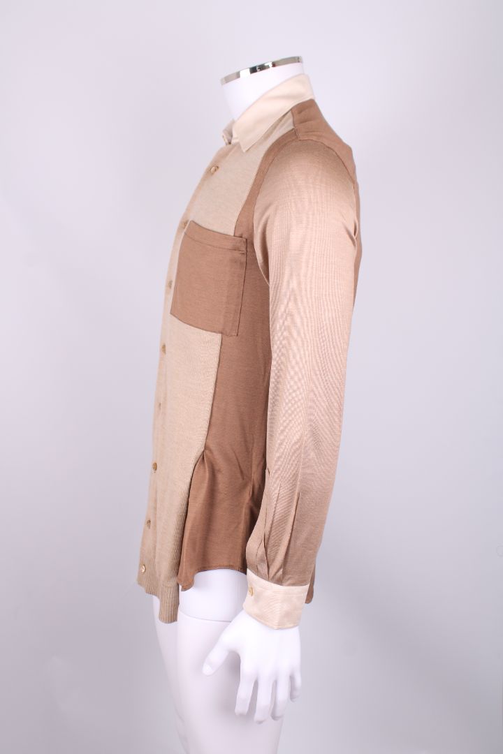 Burberry Mixed Media Shirt Camel S