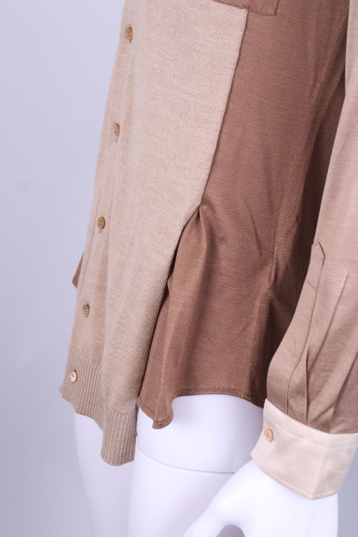 Burberry Mixed Media Shirt Camel S