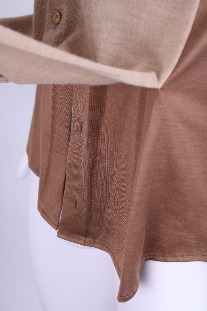 Burberry Mixed Media Shirt Camel S