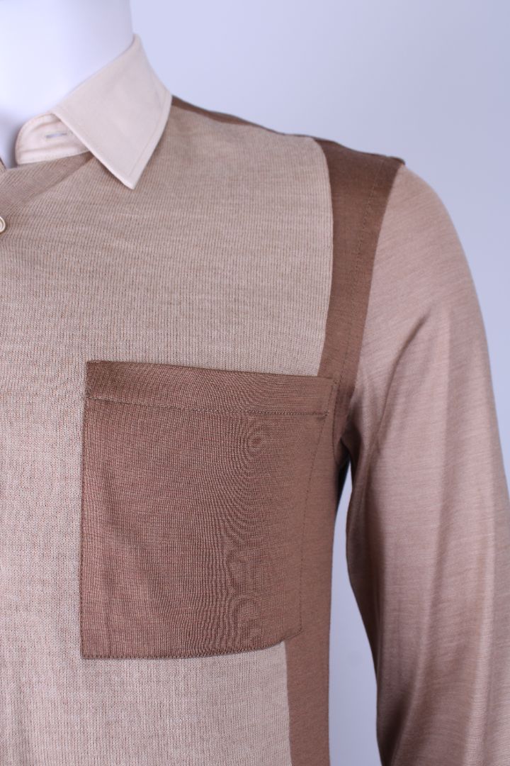 Burberry Mixed Media Shirt Camel S