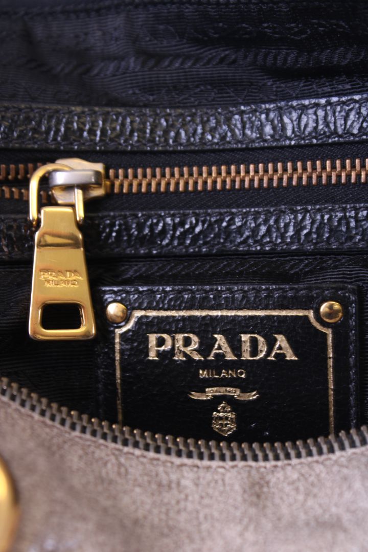 Prada Craquele Studded Gold/ Black