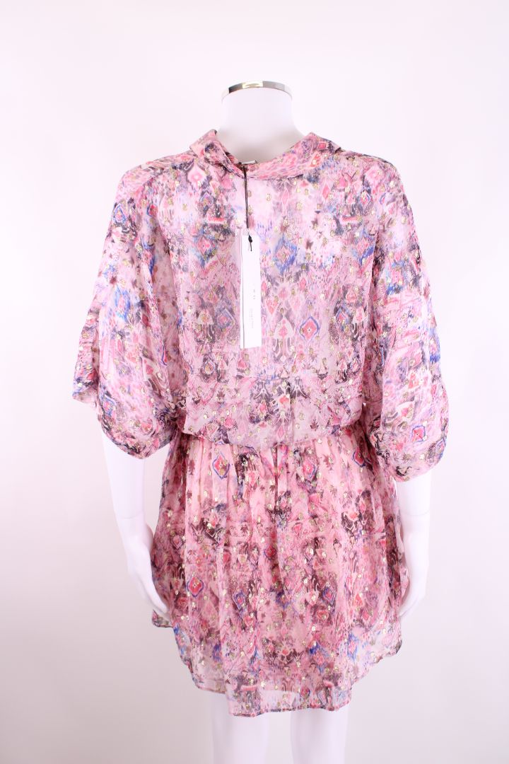IRO Gazania S/S Print Dress Pink/ Gold 8