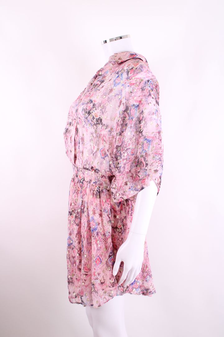 IRO Gazania S/S Print Dress Pink/ Gold 8